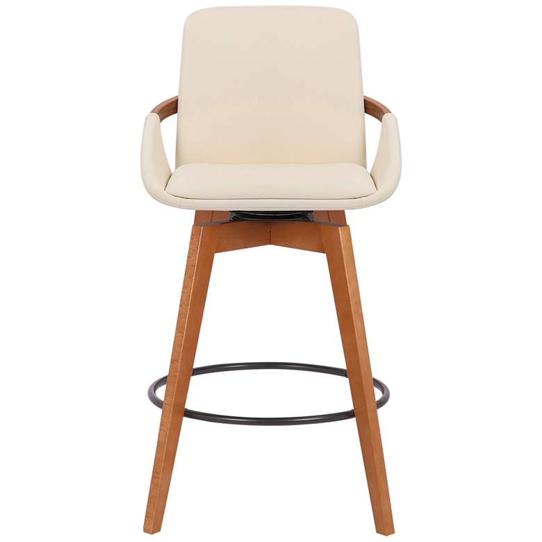 Image 2 Baylor 27 inch Cream Faux Leather Swivel Counter Stool more views