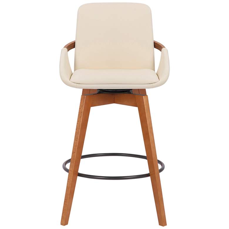 Image 2 Baylor 27" Cream Faux Leather Swivel Counter Stool more views