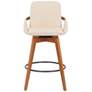 Baylor 27" Cream Faux Leather Swivel Counter Stool