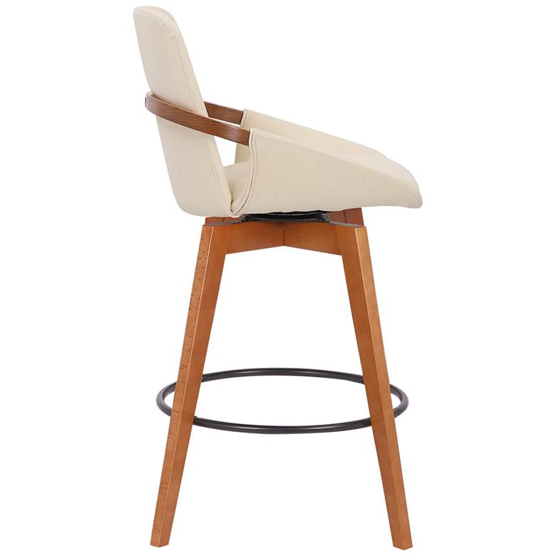 Image 3 Baylor 27" Cream Faux Leather Swivel Counter Stool more views