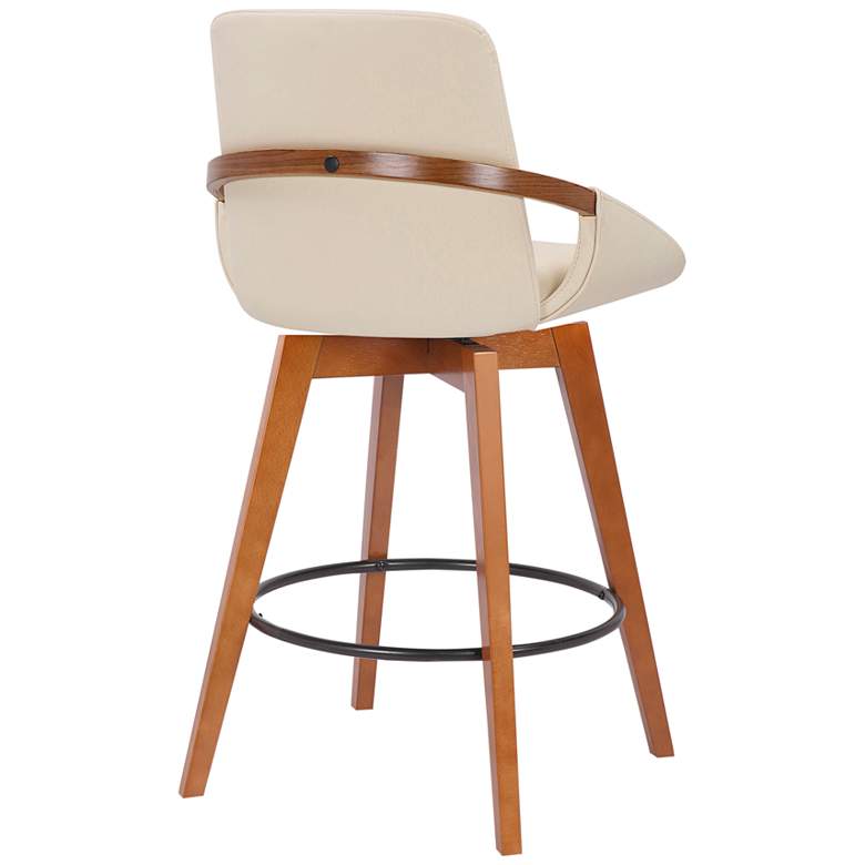 Image 4 Baylor 27" Cream Faux Leather Swivel Counter Stool more views
