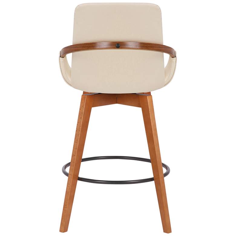 Image 5 Baylor 27" Cream Faux Leather Swivel Counter Stool more views