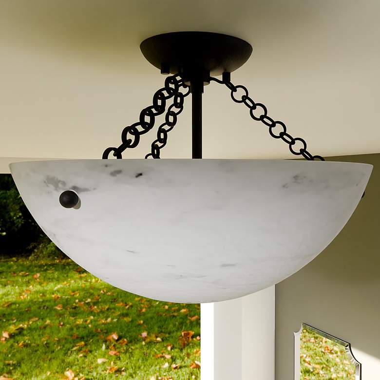 Image 1 Baylor 3-Light Matte Black Semi-Flush Mount