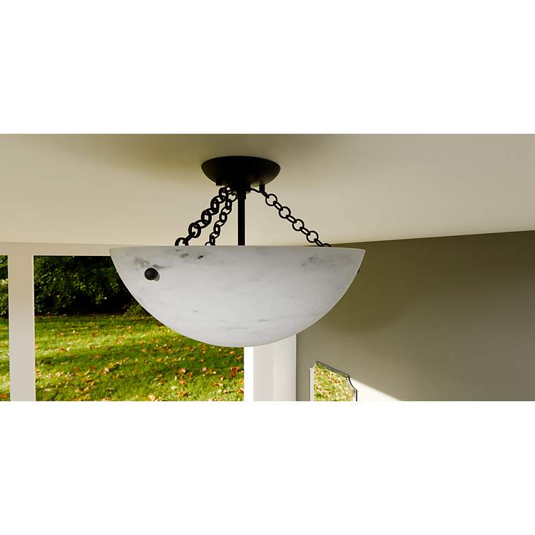 Image 7 Baylor 3-Light Matte Black Semi-Flush Mount more views