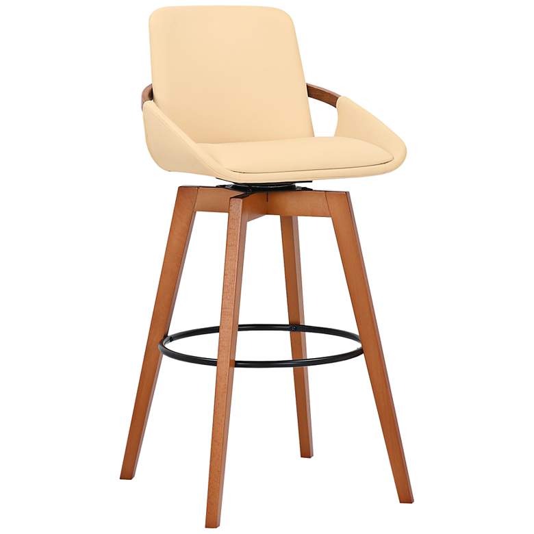 Image 1 Baylor 30 1/2 inch Cream Faux Leather Swivel Bar Stool