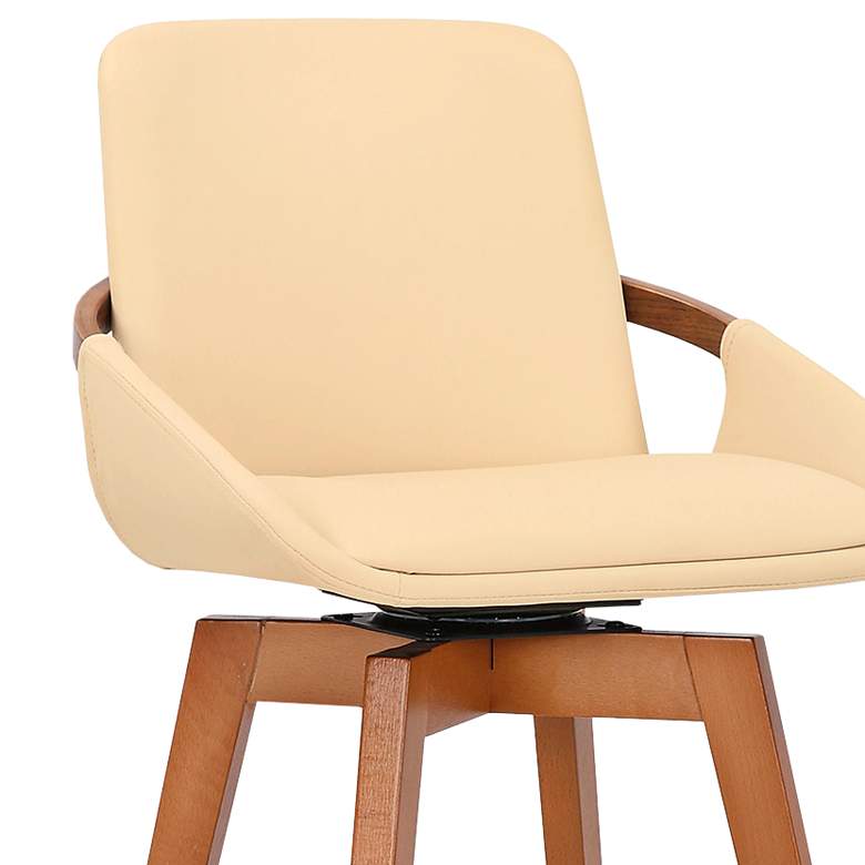 Image 3 Baylor 30 1/2" Cream Faux Leather Swivel Bar Stool more views