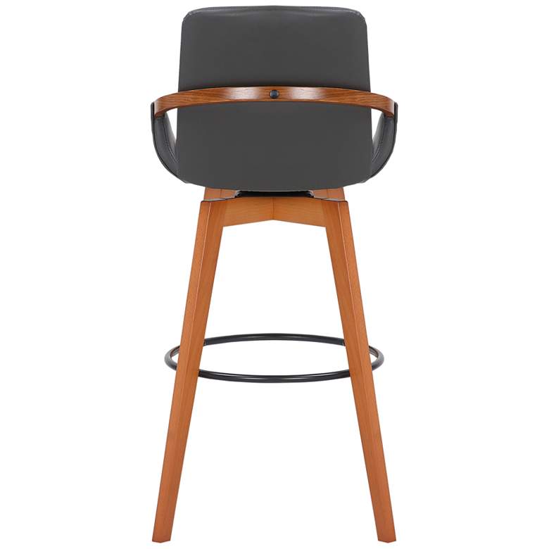 Image 5 Baylor 30 1/2" Gray Faux Leather Walnut Wood Bar Stool more views