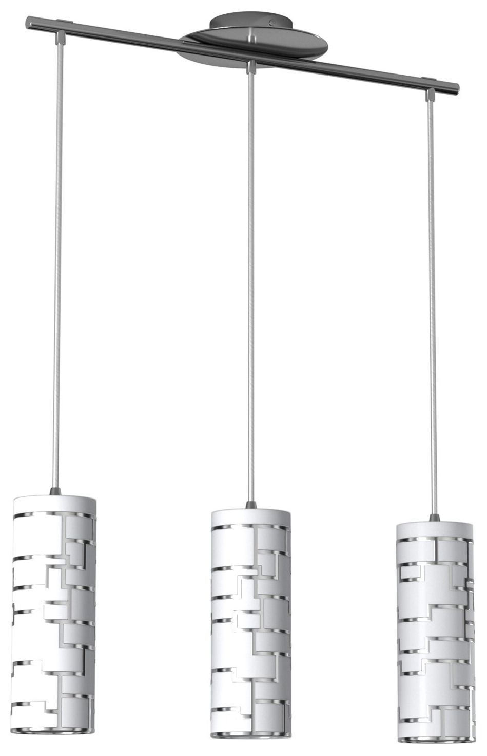 Image 2 Bayman - 3-Light Multi Light Pendant - Chrome - White DÃ©cor Glass more views