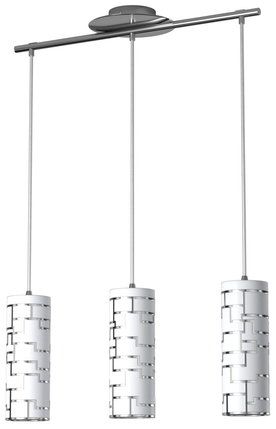 Image 5 Bayman - 3-Light Multi Light Pendant - Chrome - White DÃ©cor Glass more views