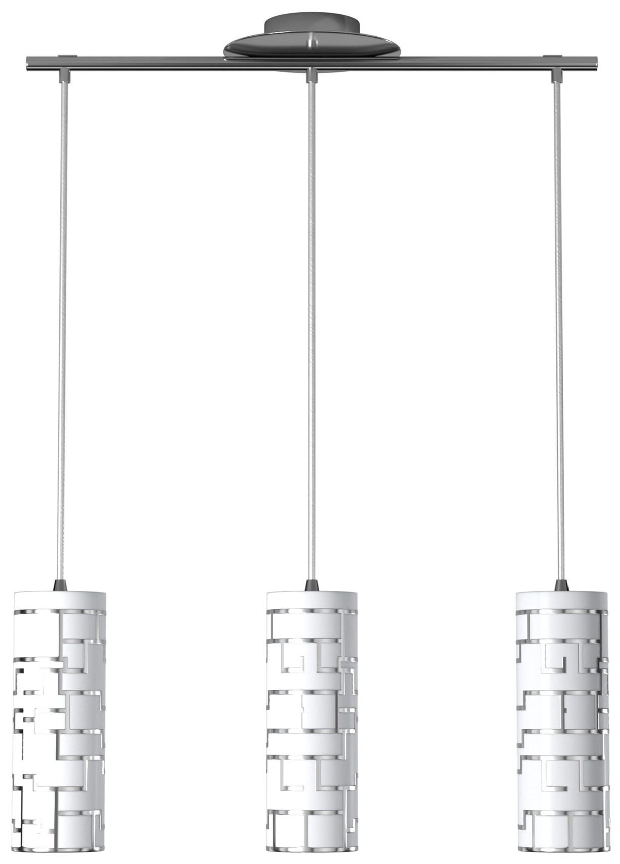 Image 7 Bayman - 3-Light Multi Light Pendant - Chrome - White DÃ©cor Glass more views