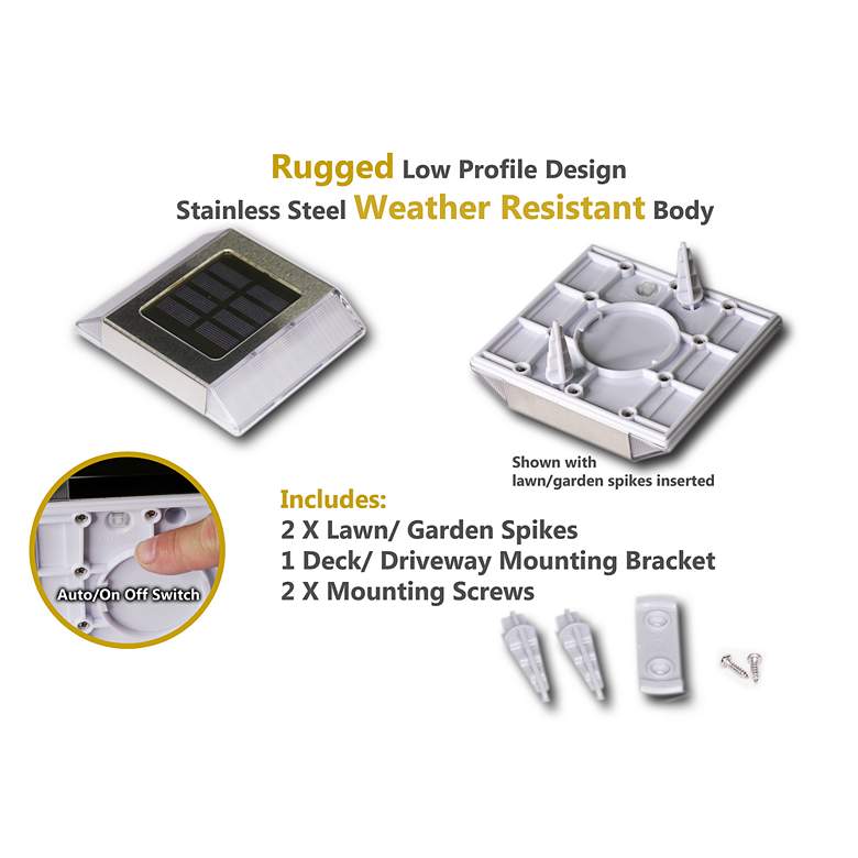 Image 5 Bayonne 1" High Stainless Steel Outdoor Solar LED Path Light more views