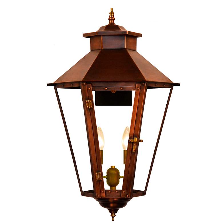 Image 1 Bayou Street 20" High Antique Copper 2-Light Outdoor Wall Light