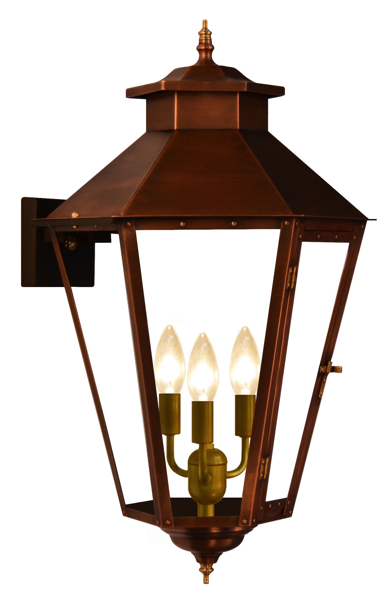 Image 2 Bayou Street 30 1/2" High Antique Copper 3-Light Outdoor Wall Light more views