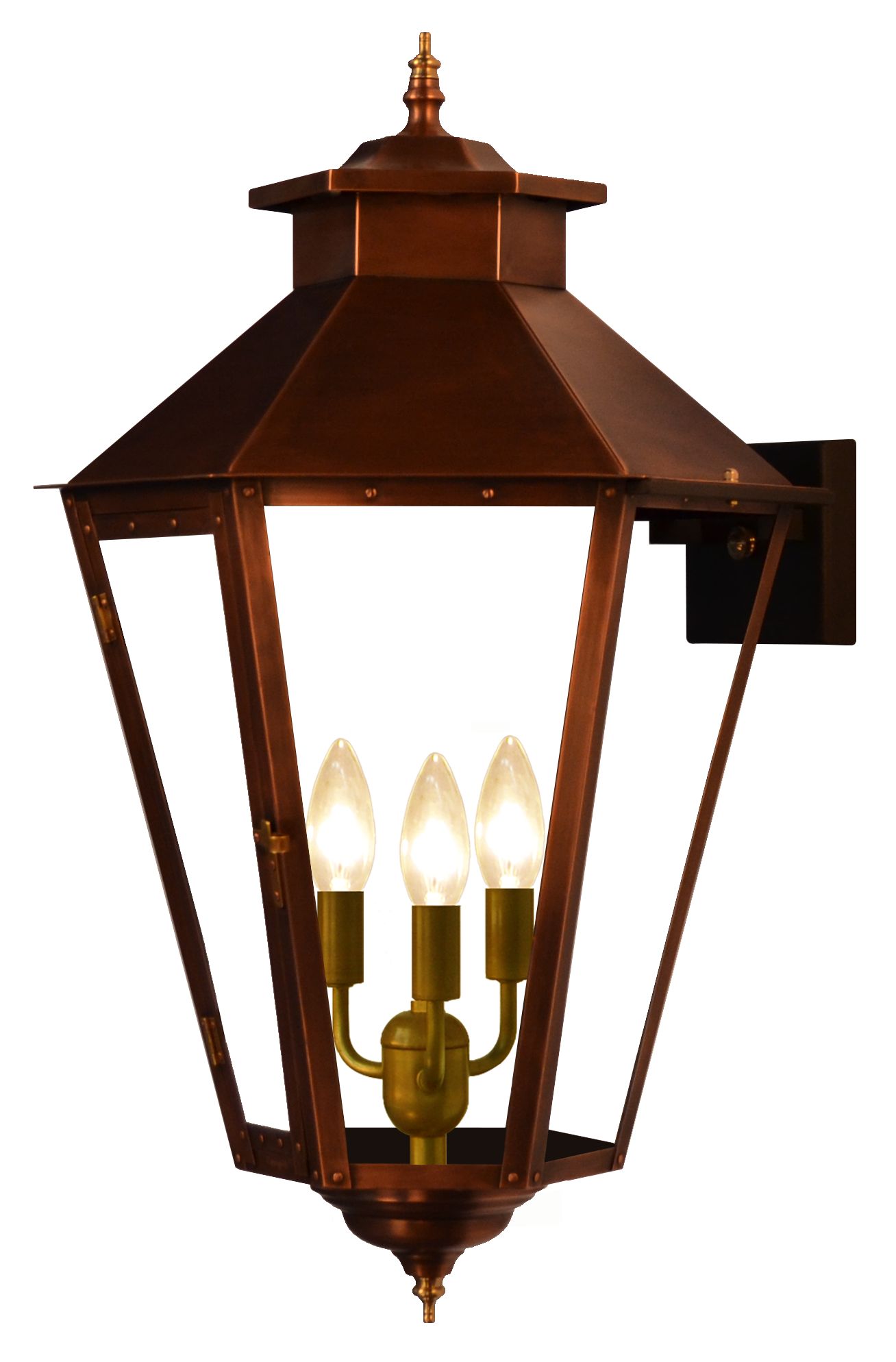 Image 3 Bayou Street 30 1/2" High Antique Copper 3-Light Outdoor Wall Light more views
