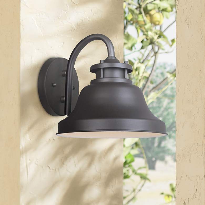 Image 1 Bayport Collection Dark Sky 8 1/2 inch High Outdoor Wall Light