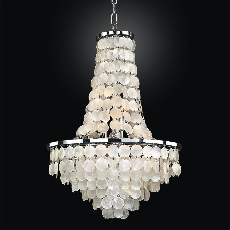 Bayside 19" Wide Silver Pearl Capiz Shell Chandelier