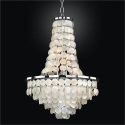 Bayside 19&quot; Wide Silver Pearl Capiz Shell Chandelier