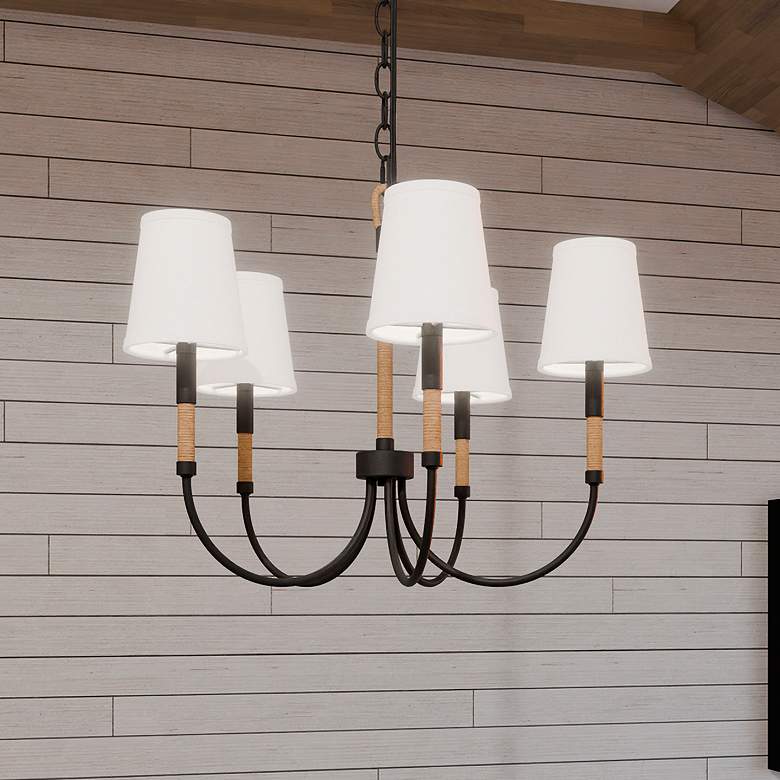 Image 1 Bayside 5-Light Matte Black Chandelier