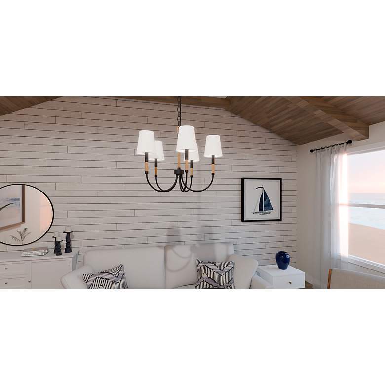 Image 7 Bayside 5-Light Matte Black Chandelier more views