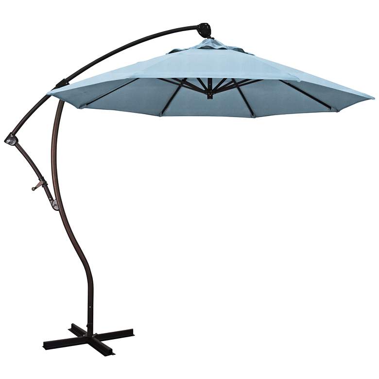 Image 1 Bayside 9 1/4-Foot Air Blue Cantilever Market Umbrella
