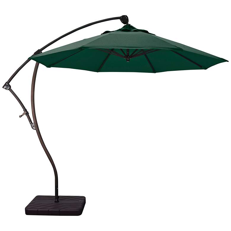 Image 1 Bayside 9 1/4-Foot Forest Green Cantilever Market Umbrella