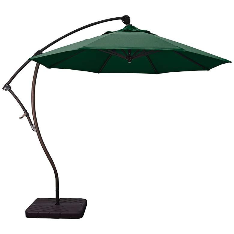 Image 1 Bayside 9 1/4-Foot Hunter Green Cantilever Market Umbrella