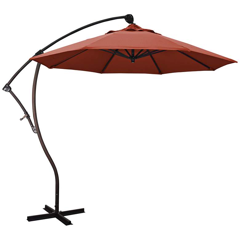 Image 1 Bayside 9 1/4-Foot Terracotta Cantilever Market Umbrella