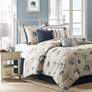 Bayside Blue Cotton Queen 7-Piece Comforter Set