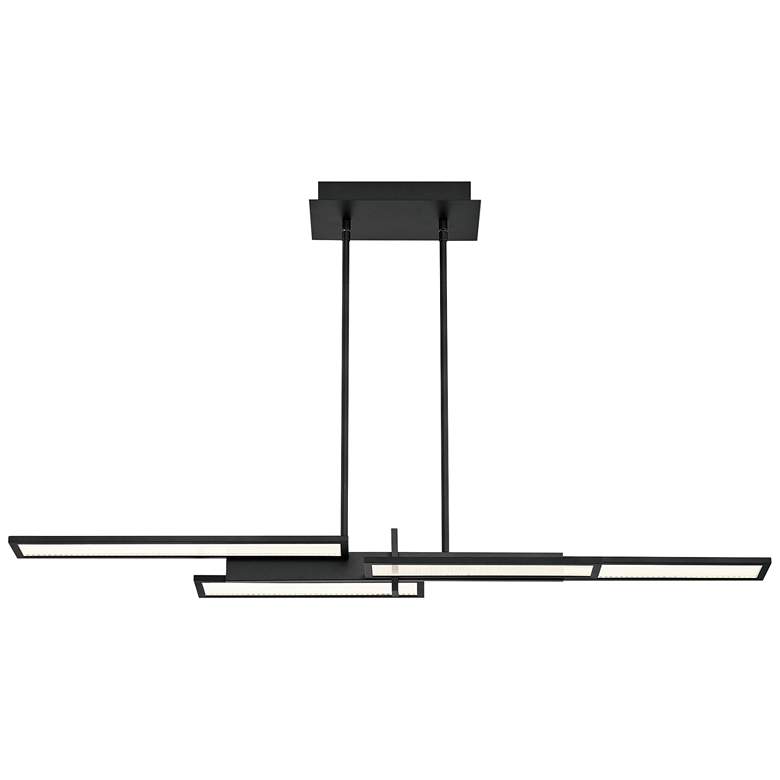 Image 3 Bayswater 46"W Matte Black 4-Light LED Island Pendant Light more views