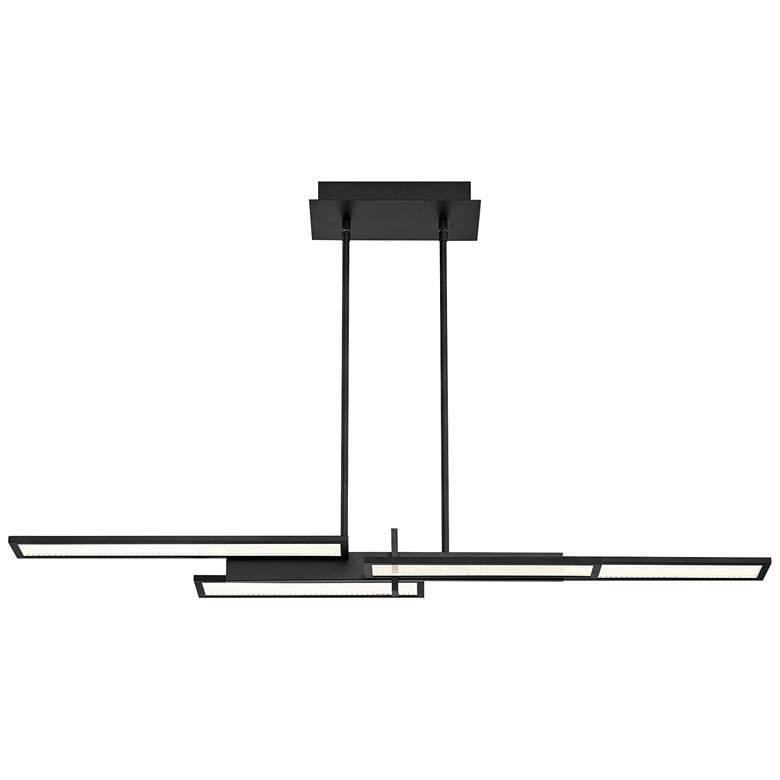 Image 3 Bayswater 46 inchW Matte Black 4-Light LED Island Pendant Light more views