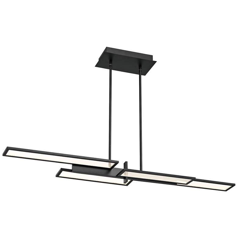 Image 4 Bayswater 46 inchW Matte Black 4-Light LED Island Pendant Light more views