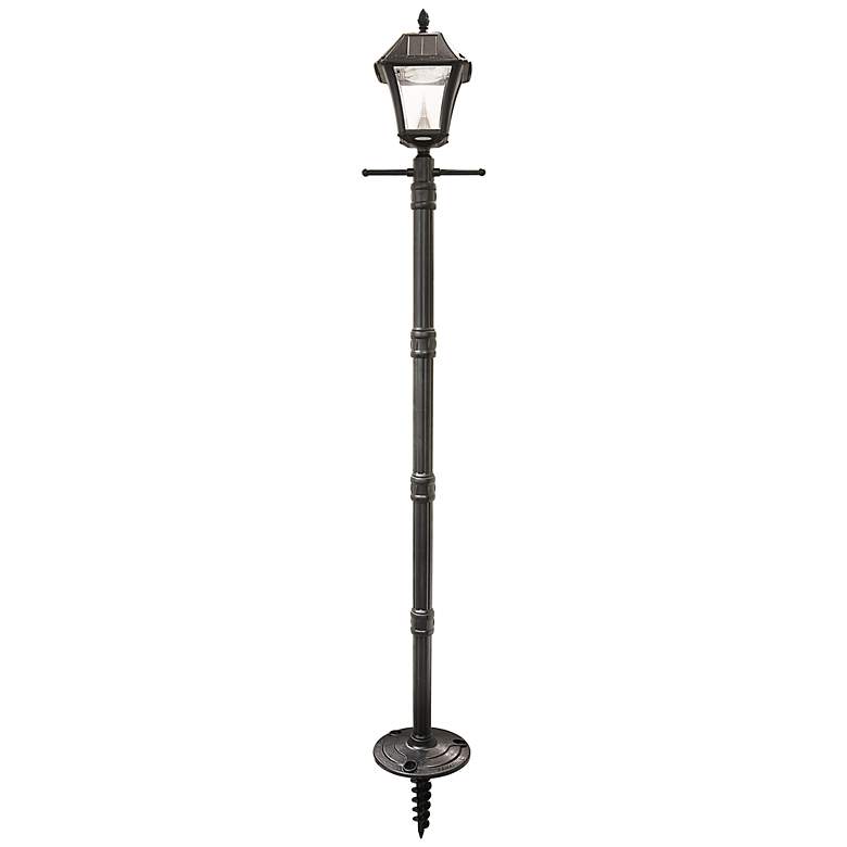 Image 1 Baytown 78 inch High 1-Light Solar LED Post Light in Black