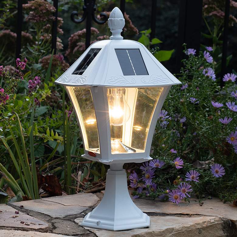 Image 1 Baytown Bulb 17 inch High White LED Solar Outdoor Light