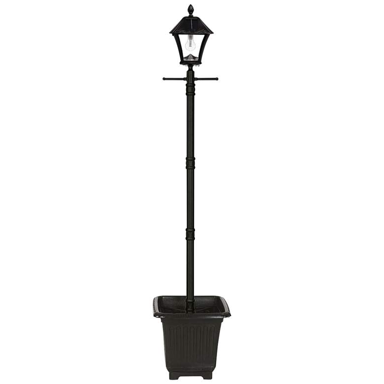 Image 1 Baytown Bulb 77 inch High Black Dusk to Dawn LED Lamp Post