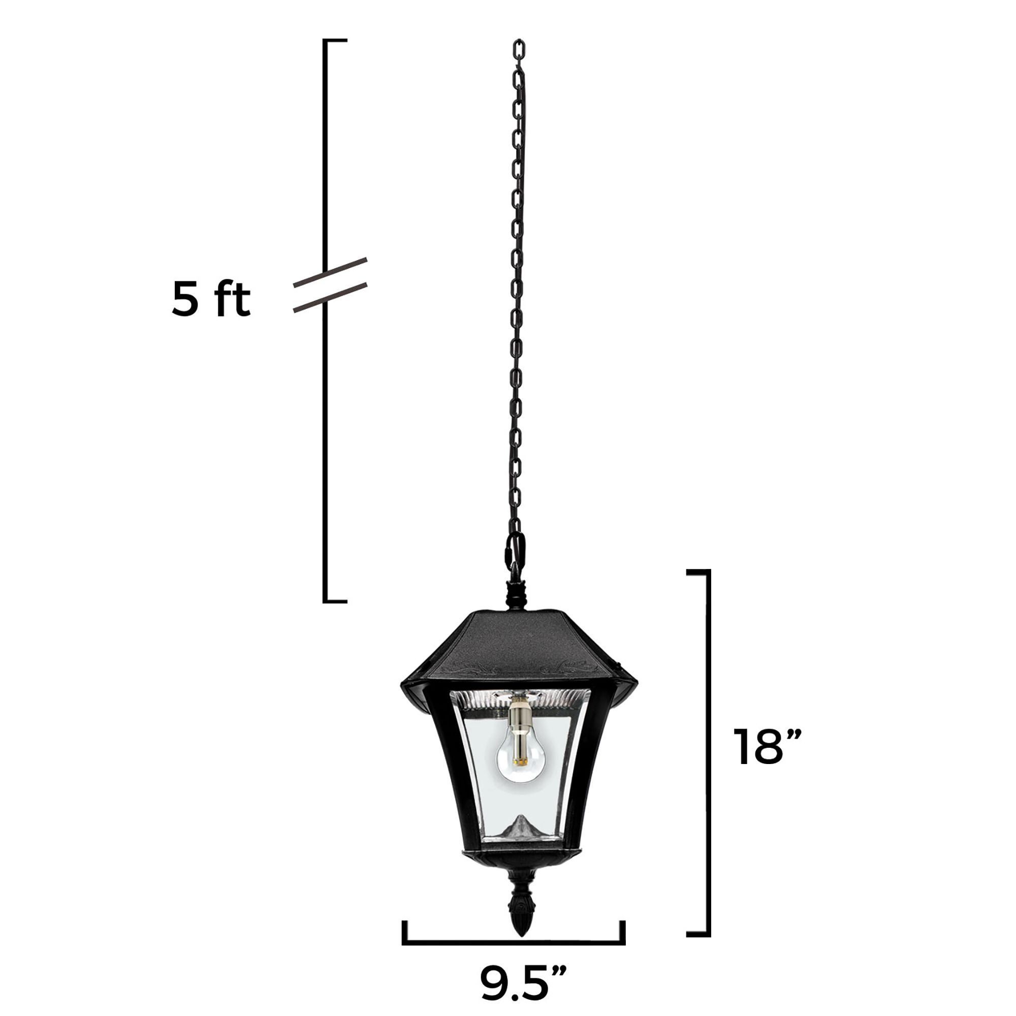 Image 3 Baytown II 18" High Black Solar LED Outdoor Hanging Light more views