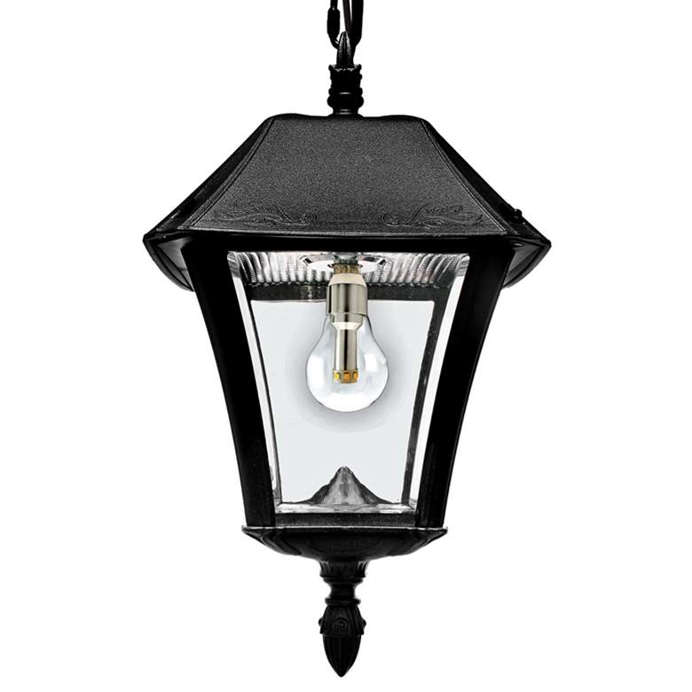 Baytown II 18&quot; High Black Solar LED Outdoor Hanging Light more views