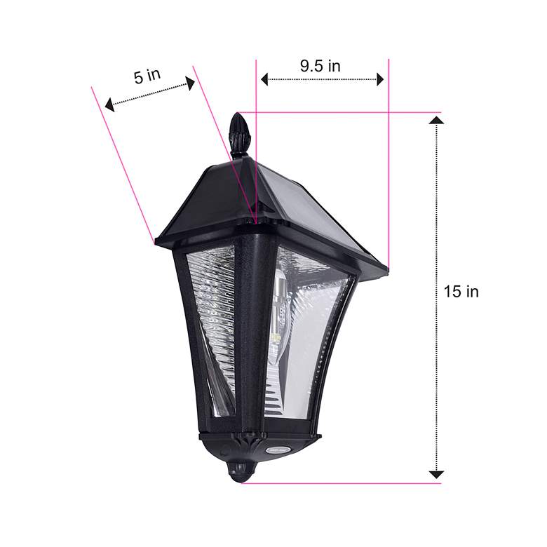 Image 3 Baytown II Bulb 15"H Black GS LED Solar Wall Lights Set of 2 more views