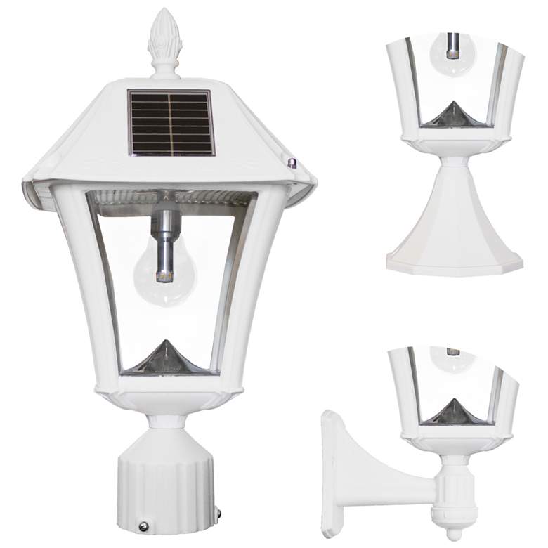 Image 1 Baytown II Bulb 19 inch High White GS LED Outdoor Solar Light