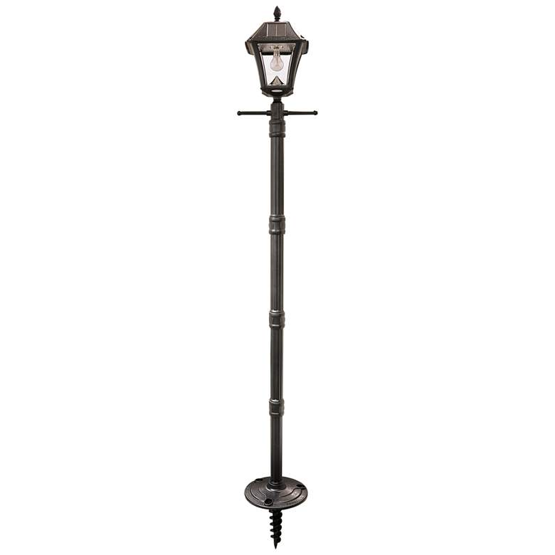 Image 1 Baytown II Bulb 77 inch High Black Dusk to Dawn LED Lamp Post