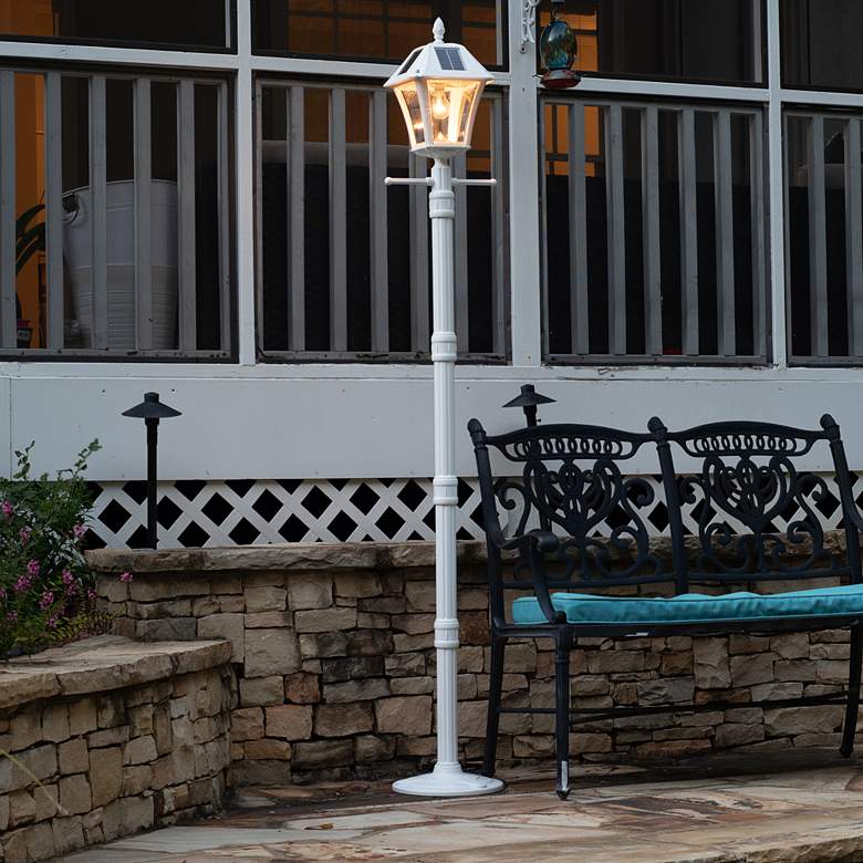 Image 4 Baytown II Bulb 77"H White GS LED Solar Outdoor Post Light more views