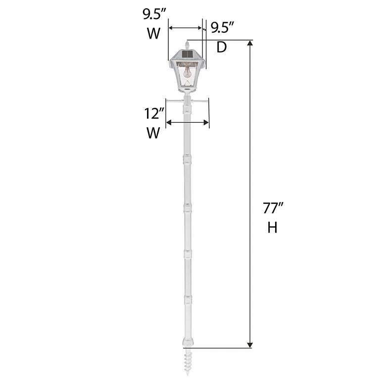 Image 5 Baytown II Bulb 77"H White GS LED Solar Outdoor Post Light more views