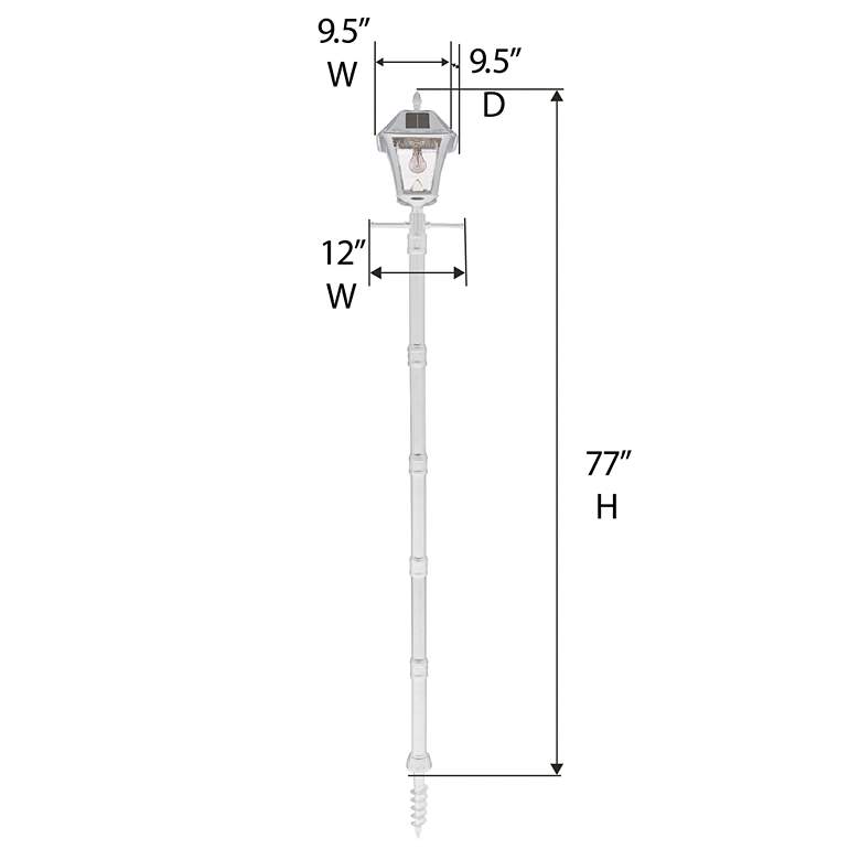 Image 5 Baytown II Bulb 77 inchH White GS LED Solar Outdoor Post Light more views