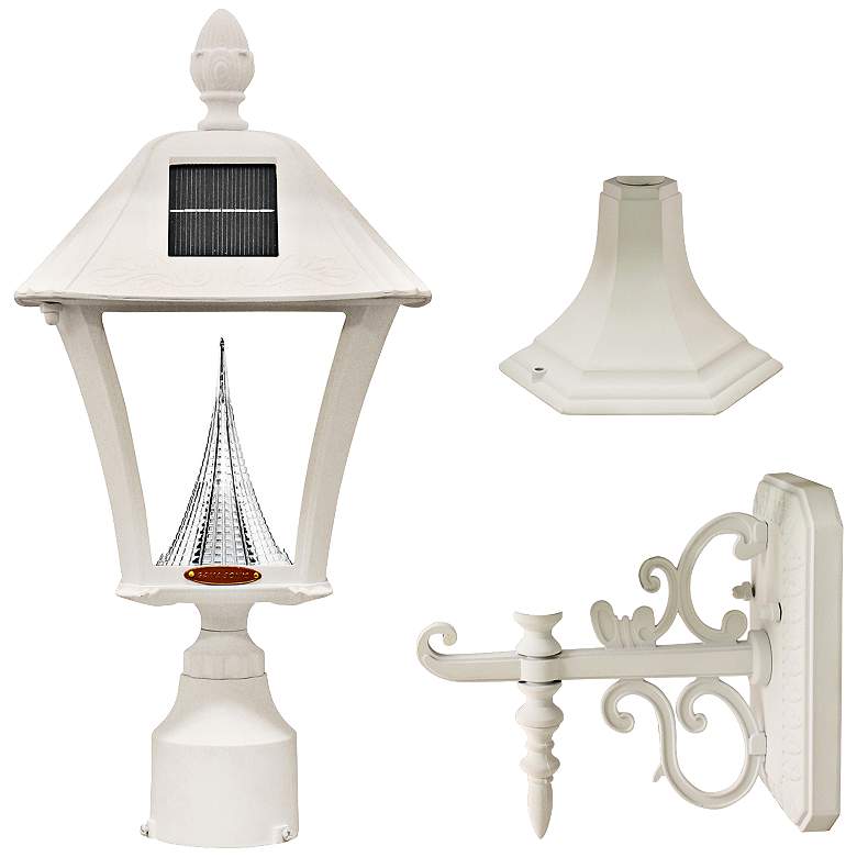 Image 1 Baytown White 19" High Tri-Mount Solar LED Outdoor Light