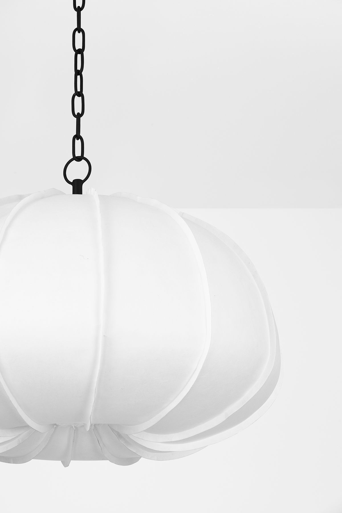 Bayu 17" Wide Forged Iron and White Pendant Light