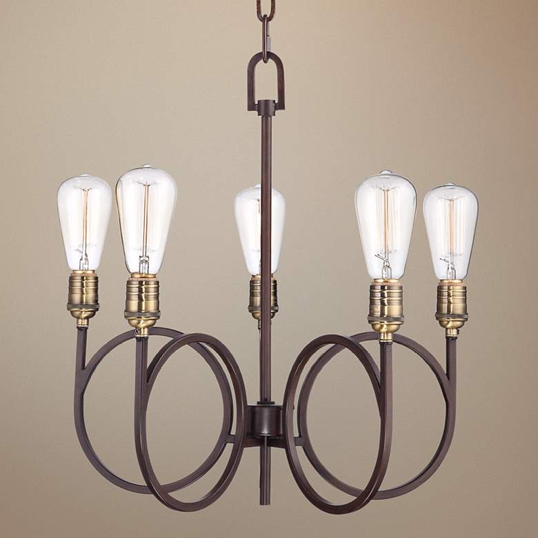 Image 1 Bayvale 19 inch Wide Bronze Chandelier