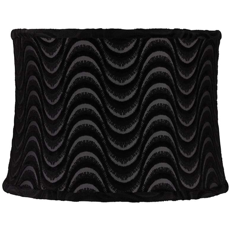 Image 1 Baywood Black Sheer Wave Drum Lamp Shade 13x14x10 (Spider)