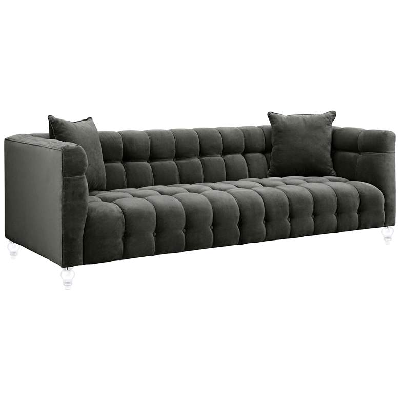 Image 4 Bea Gray Velvet Tufted Sofa more views