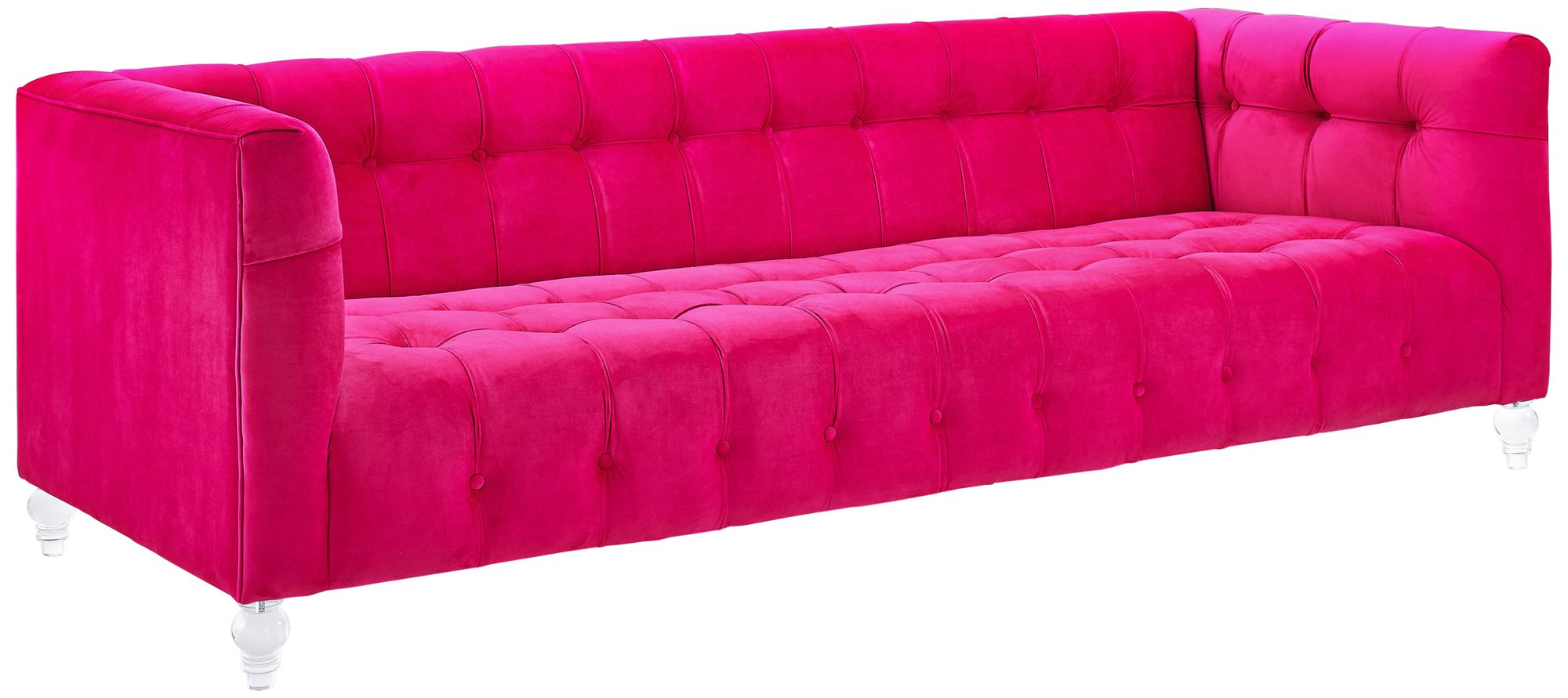 Bea Pink Velvet Tufted Sofa 20N61 Lamps Plus