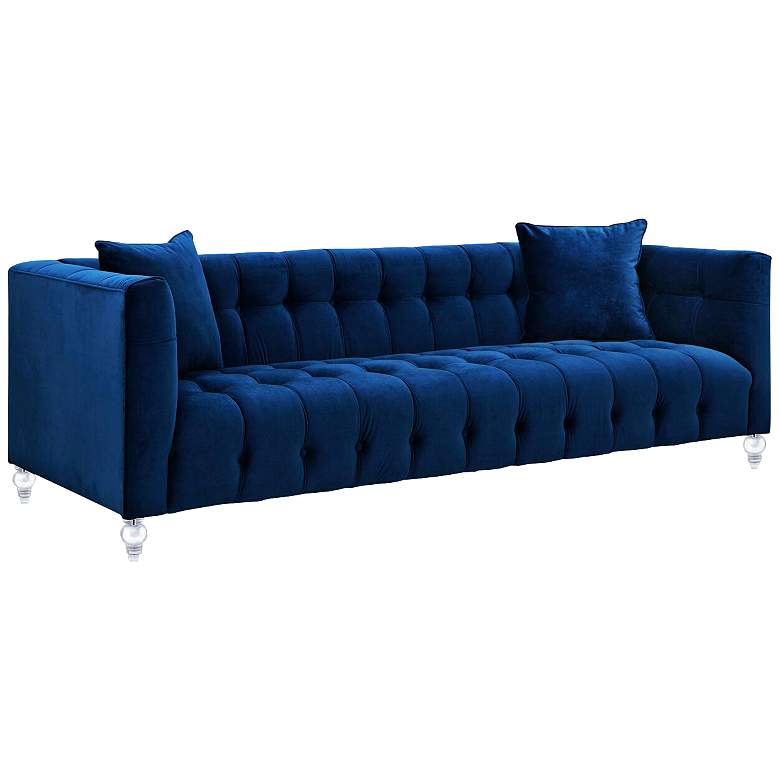 Image 2 Bea Tufted Navy Blue Velvet Sofa