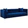 Bea Tufted Navy Blue Velvet Sofa